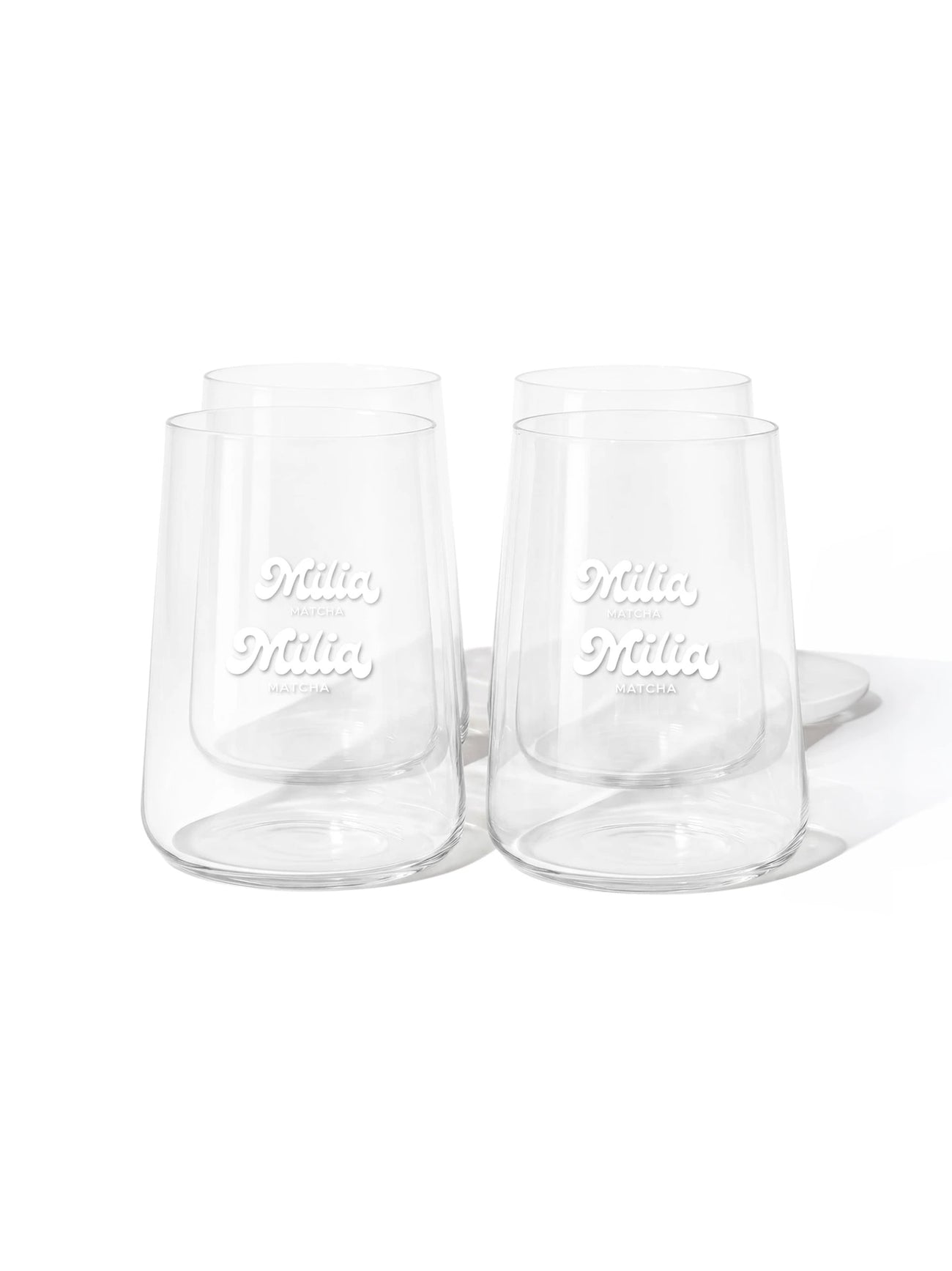 Lot de quatre verres Milia Matcha fond blanc