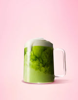 Tasse verre matcha premium latte mousse